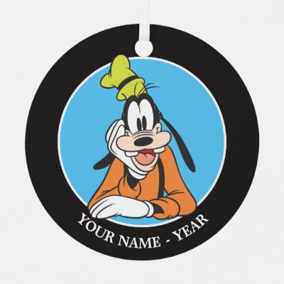 Goofy | Hand on Chin Add Your Name Metal Ornament