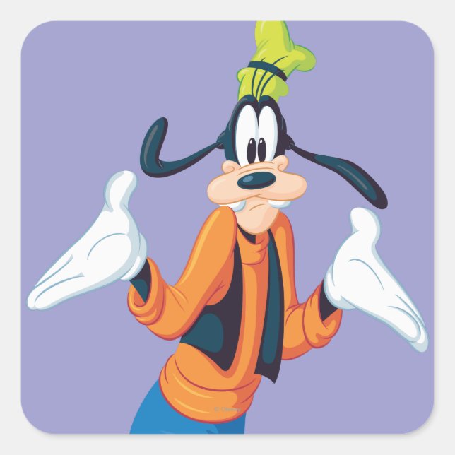 Goofy | Hands Out Square Sticker (Front)