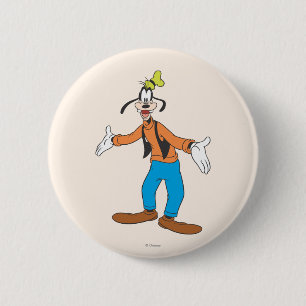 Goofy   Hands Wide Pinback Button