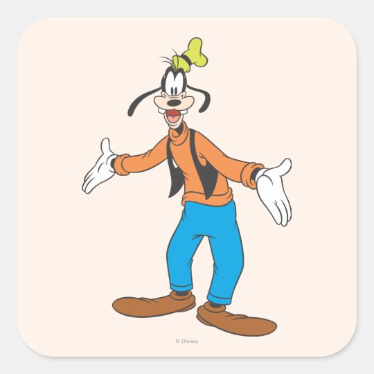 Goofy | Hands Wide Square Sticker | Zazzle.com