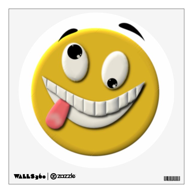 Goofy Happy Face Wall Sticker (Front)