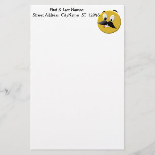 Goofy Happy Face with Mustache Stationery
