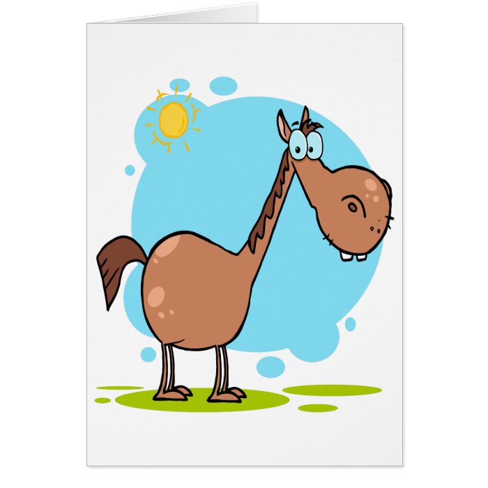 goofy horse cartoon character greeting card