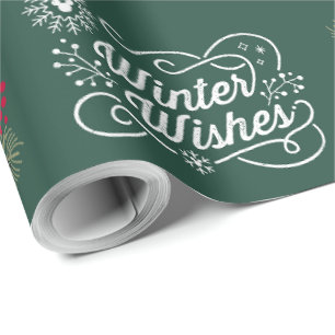 Goofy-Inspired Dark Green Red White Holiday Wrapping Paper