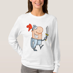 goofy knight in shining armor with sword cartoon T-Shirt