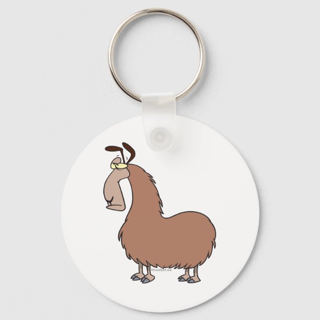 goofy llama cartoon keychain (Front)
