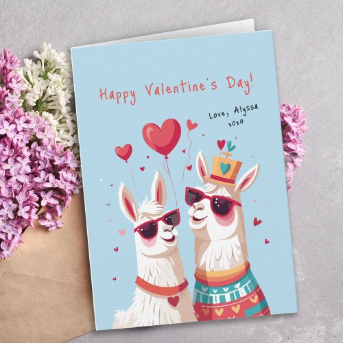 Goofy Llama Pun Couple Funny Valentines Day Card