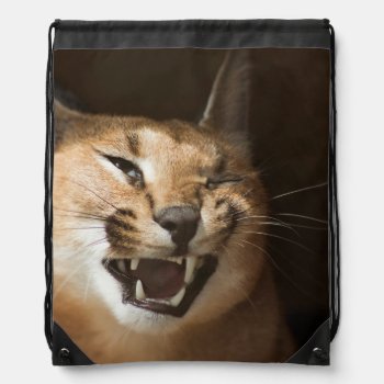 Goofy Lynx Drawstring Bag by CustomizeYourWorld at Zazzle