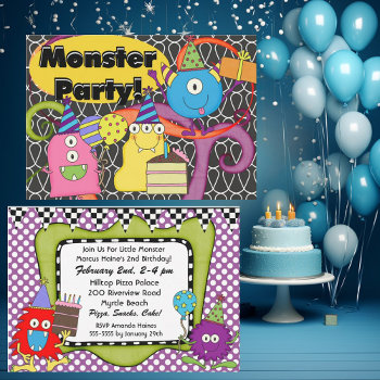 Goofy Monsters Birthday Invitation by kids_birthdays at Zazzle