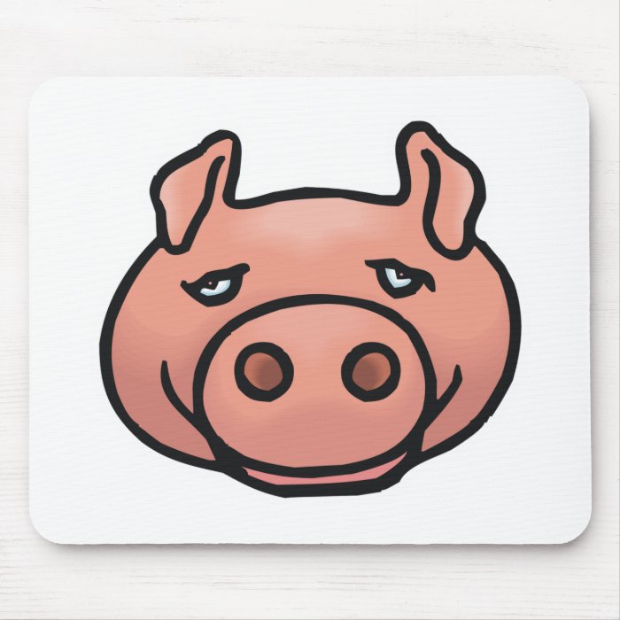 goofy pig face mouse mats