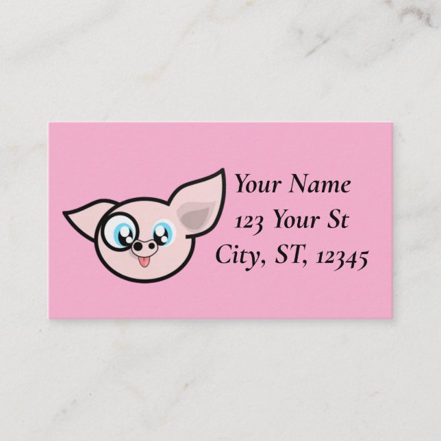 Goofy Pig Smiling Thunder_Cove Business Card (Front)