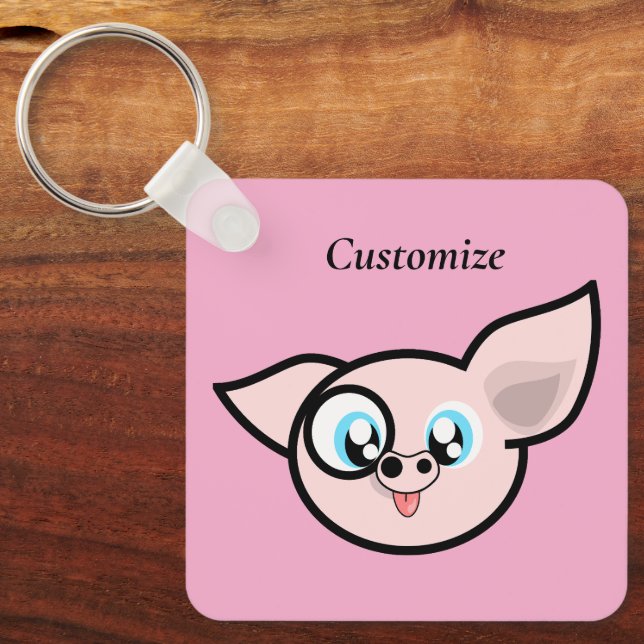 Goofy Pig Smiling Thunder_Cove Keychain (Front)
