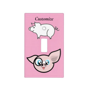 Goofy Pig Smiling Thunder_Cove Light Switch Cover