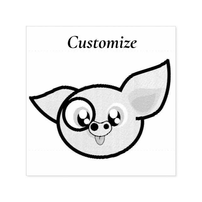 Goofy Pig Smiling Thunder_Cove Self-inking Stamp (Design)