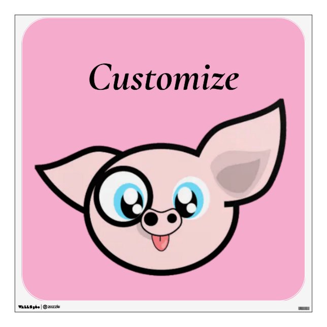 Goofy Pig Smiling Thunder_Cove Wall Decal (Front)