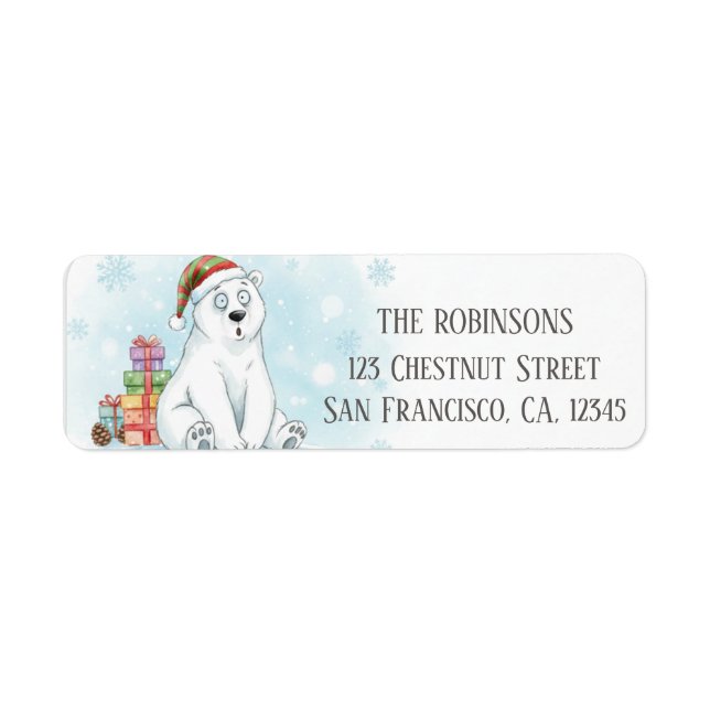 Goofy Polar Bear Christmas Presents  Label (Front)