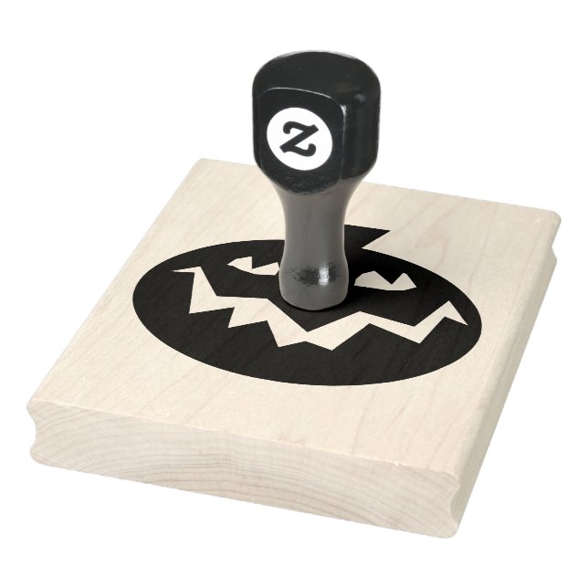 Goofy Pumpkin Halloween Style 4" x 5" Rubber Stamp (Stamp)