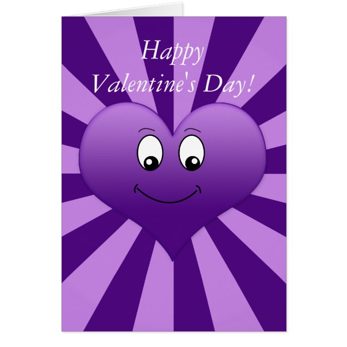 Goofy Purple Heart Valentine's Day Card