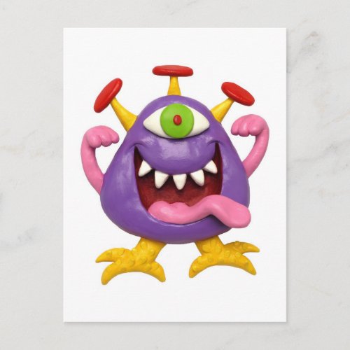 Goofy Purple Monster Postcard