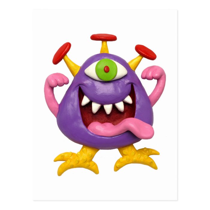 Goofy Purple Monster Postcard