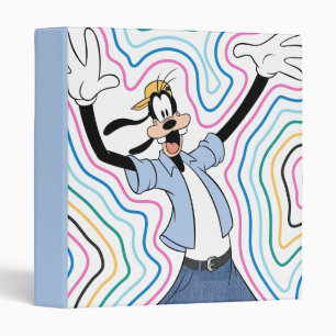 Goofy Retro Radiant Street Style Graphic 3 Ring Binder