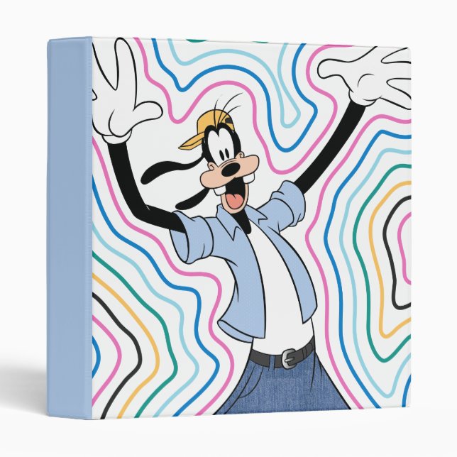 Goofy Retro Radiant Street Style Graphic 3 Ring Binder (Front/Spine)