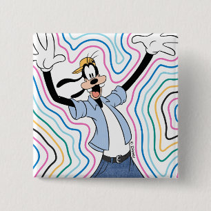 Goofy Retro Radiant Street Style Graphic Button