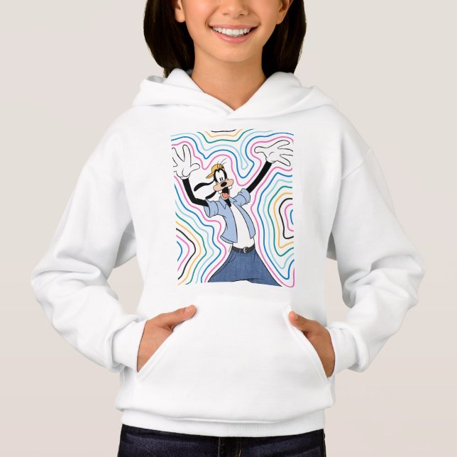 Goofy Retro Radiant Street Style Graphic Hoodie (Front)