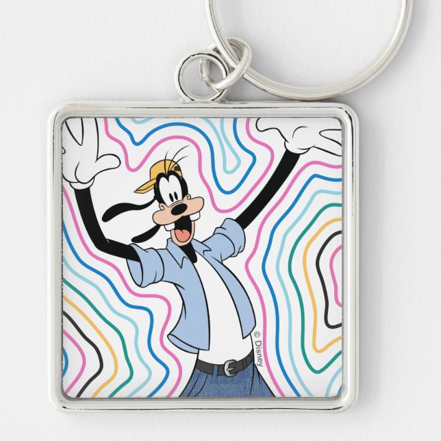 Goofy Retro Radiant Street Style Graphic Keychain (Front)