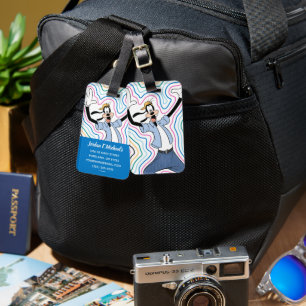 Goofy Retro Radiant Street Style Graphic Luggage Tag