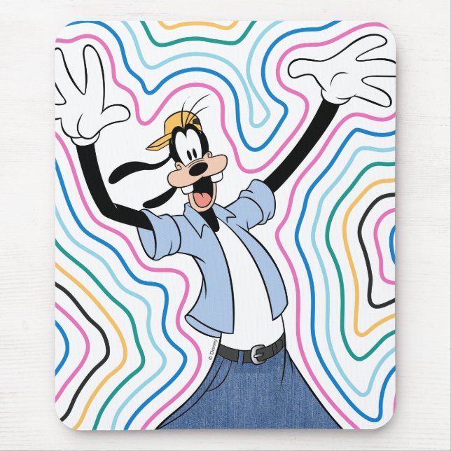 Goofy Retro Radiant Street Style Graphic Mouse Pad (Front)