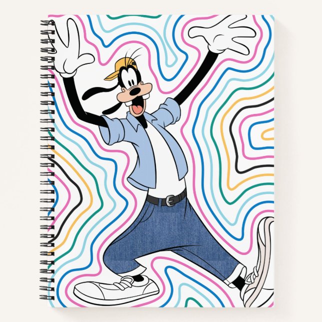 Goofy Retro Radiant Street Style Graphic Notebook (Front)
