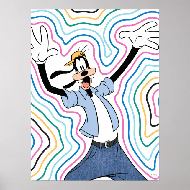 Goofy Retro Radiant Street Style Graphic Poster | Zazzle