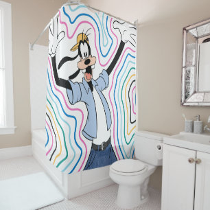 Goofy Retro Radiant Street Style Graphic Shower Curtain