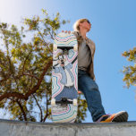 Goofy Retro Radiant Street Style Graphic Skateboard<br><div class="desc">Turn up the volume on your style with this high-energy, retro-inspired graphic! Featuring a cool, laid-back Goofy in iconic 90s fashion—complete with a backwards cap, button-down shirt, and baggy jeans—this design is all about effortless "good vibes" and vintage flair. The artwork is framed by a series of radiating, multi-colored outlines...</div>