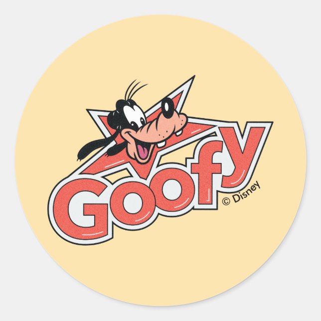 Goofy Retro Star Power Graphic Classic Round Sticker (Front)