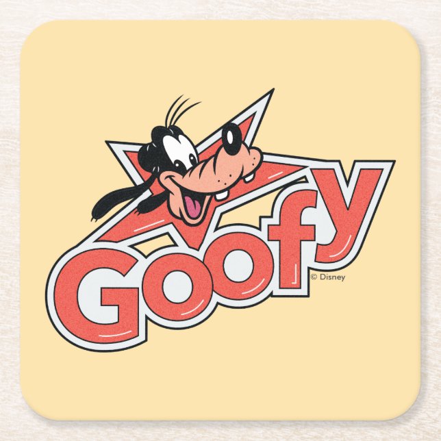 Goofy Retro Star Power Graphic Square Paper Coaster (Front)