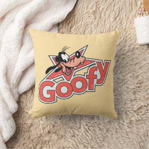 Goofy Retro Star Power Graphic Throw Pillow