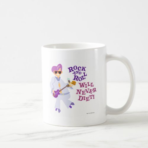 Goofy Rock And Roll Will Never Diet Cartoon Coffee Mug