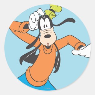 Goofy   Scratching Head Classic Round Sticker
