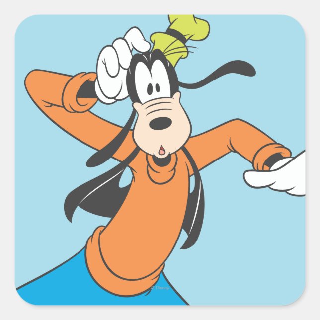 Goofy | Scratching Head Square Sticker (Front)