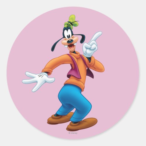 Goofy  Side Finger Up Classic Round Sticker