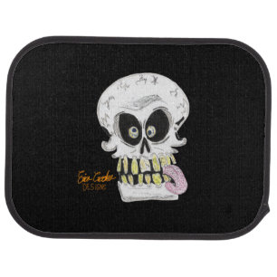 goofy skull skeleton face car floor mat