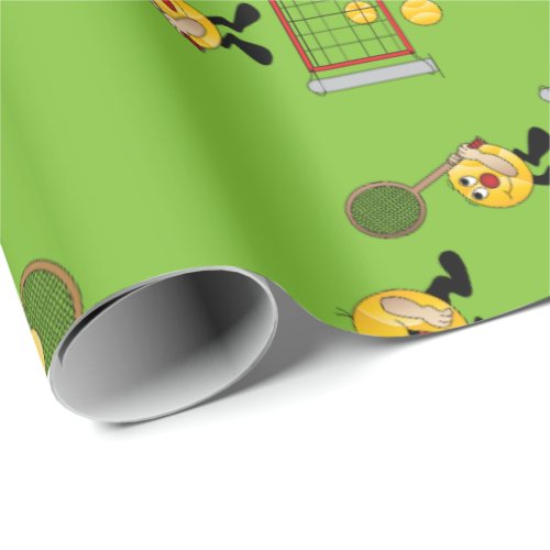 Goofy Tennis Ball Players  Choose Own Background Wrapping Paper