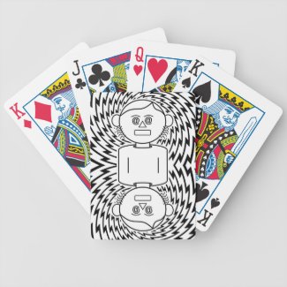 Goofy Text Art Man Bicycle Playing Cards
