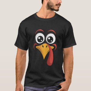 Goofy Turkey Face Thanksgiving Humor Matching Fami T-Shirt