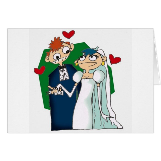 Goofy Wedding Couple Cards (Front Horizontal)