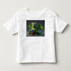 Goofy Welsh Dragon Drinking Tea Toddler T-shirt