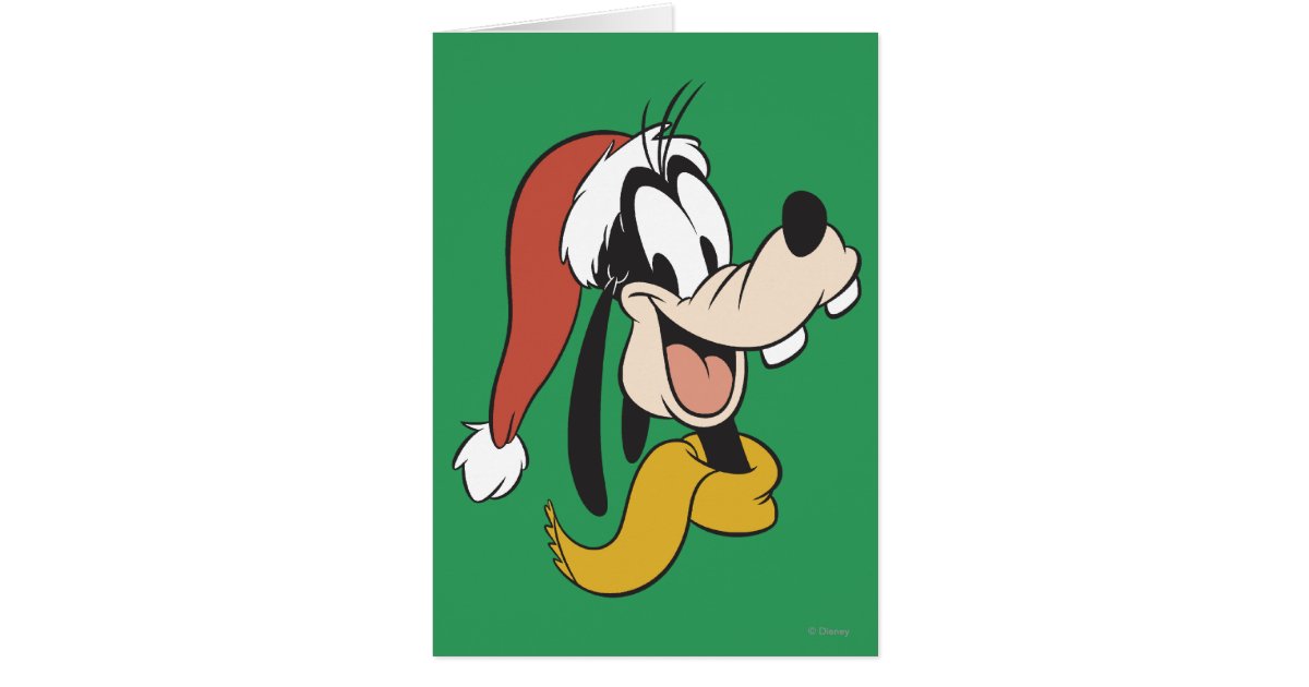 goofy with santa hat card zazzle goofy with santa hat card zazzle