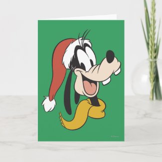 Goofy with Santa Hat Holiday Card